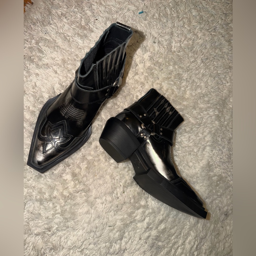 🆕🖤 ZARA  black cowboy boots style - Picture 11 of 11